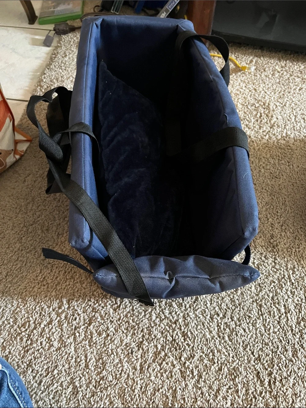 Navy Blue dog  Travel car seat with Carry Handles bundle & save